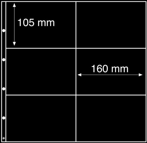 Maximum Large Format Black Acid-Free 6x4" Postcard Pocket Refill 105x160mm - Pack of 5
