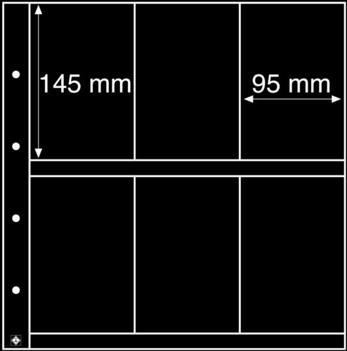 Maximum Large Format Black Acid-Free Postcard Pocket Refill 145x95mm - Pack of 5