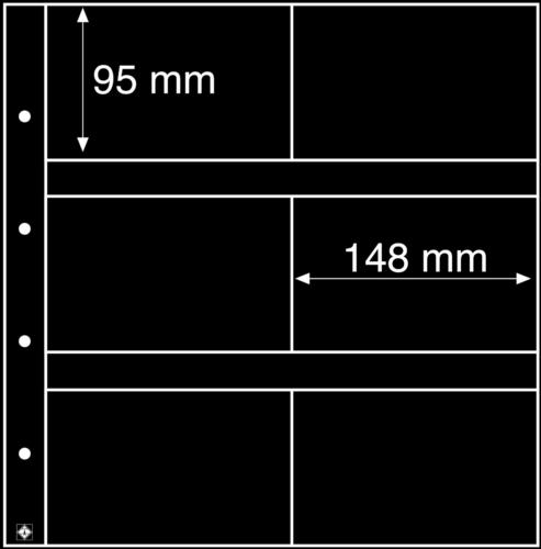 Maximum Large Format Black Acid-Free Postcard Pocket Refill 95x148mm - Pack of 5