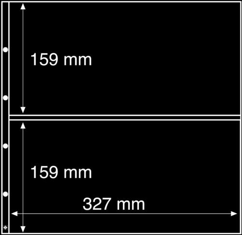 Maximum Large Format Black Acid-Free Postcard Pocket Refill 159x327mm - Pack of 5