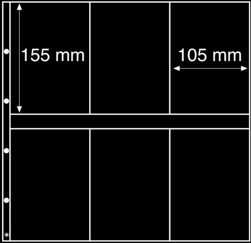 Maximum Large Format Black Acid-Free 6x4" Postcard Pocket Refill 155x105mm - Pack of 5