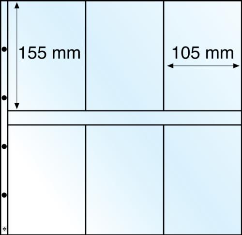 Maximum Large Format Clear Acid-Free 6x4" Postcard Pocket Refill 155x105mm - Pack of 5
