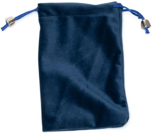 Large Velour Coin Pouch Drawstring Bag - Blue