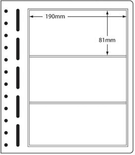 LB Sheets 190x81mm (3) Polyester Pockets on Card (pk 10)