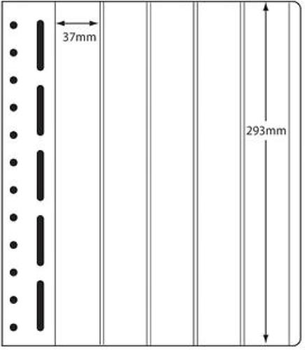 LB Sheets 293x37mm (5) Polyester Pockets on Card (pk 10)