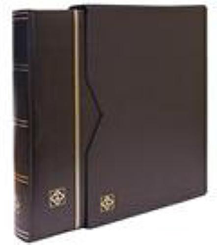 A4 Premium Leather Look Stamp Stockbook - 32 Black Pages, 64 Sides - Green