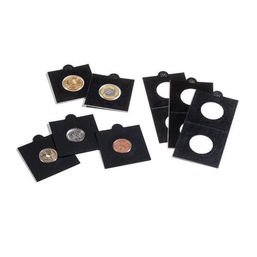 Matrix Black Individual Self-Adhesive Coin Holders pack of 25 - up to 17.5mm