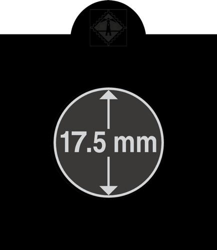 Matrix Black Individual Self-Adhesive Coin Holders pack of 25 - up to 17.5mm