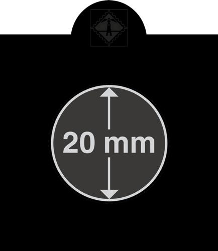 Matrix Black Individual Self-Adhesive Coin Holders pack of 25 - up to 20mm