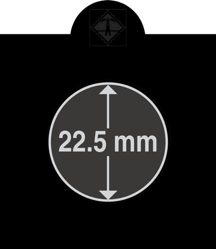 Matrix Black Individual Self-Adhesive Coin Holders pack of 25 - up to 22.5mm