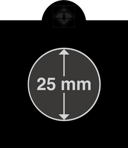 Matrix Black Individual Self-Adhesive Coin Holders pack of 25 - up to 25mm