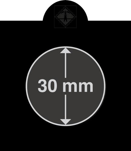 Matrix Black Individual Self-Adhesive Coin Holders pack of 25 - up to 30mm