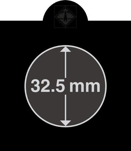 Matrix Black Individual Self-Adhesive Coin Holders pack of 25 - up to 32.5mm