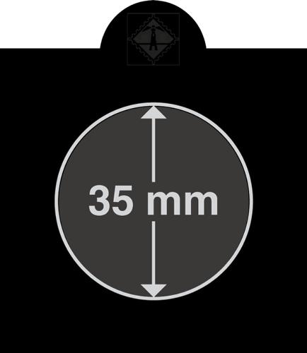 Matrix Black Individual Self-Adhesive Coin Holders pack of 25 - up to 35mm