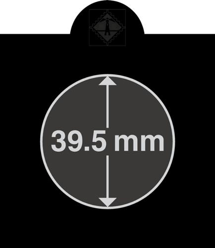 Matrix Black Individual Self-Adhesive Coin Holders pack of 25 - up to 39.5mm