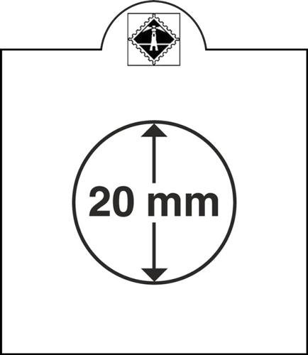 Matrix White Individual Self-Adhesive Coin Holders pack of 25 - up to 20mm