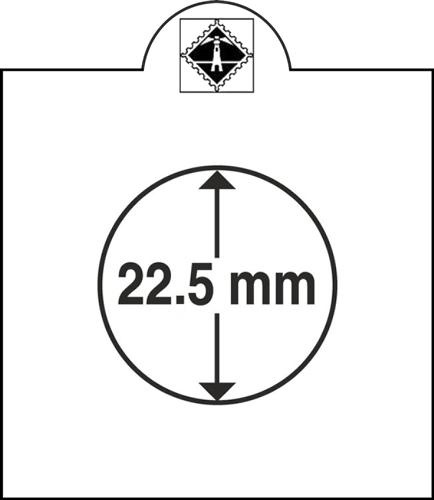 Matrix White Individual Self-Adhesive Coin Holders pack of 25 - up to 22.5mm