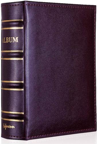 Library Mini  Leather-Look Slip-In Photo Album - Holds 100 Portrait 6x4" Prints - Burgundy