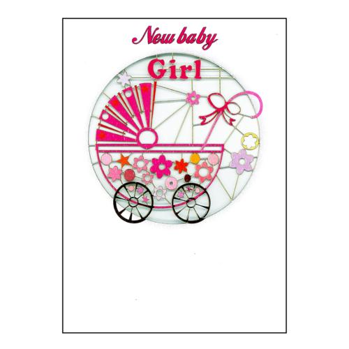 New Baby Girl - Amazing Laser-cut Greeting Card