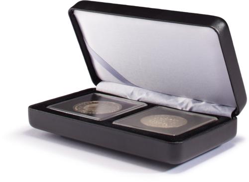 Nobile Luxury Coin Case / Presentation Box for 2 Quadrum Capsules - Black