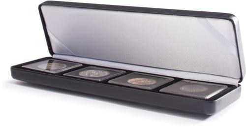 Nobile Luxury Coin Case / Presentation Box for 4 Quadrum Capsules - Black