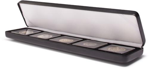Nobile Luxury Coin Case / Presentation Box for 5 Quadrum Capsules - Black