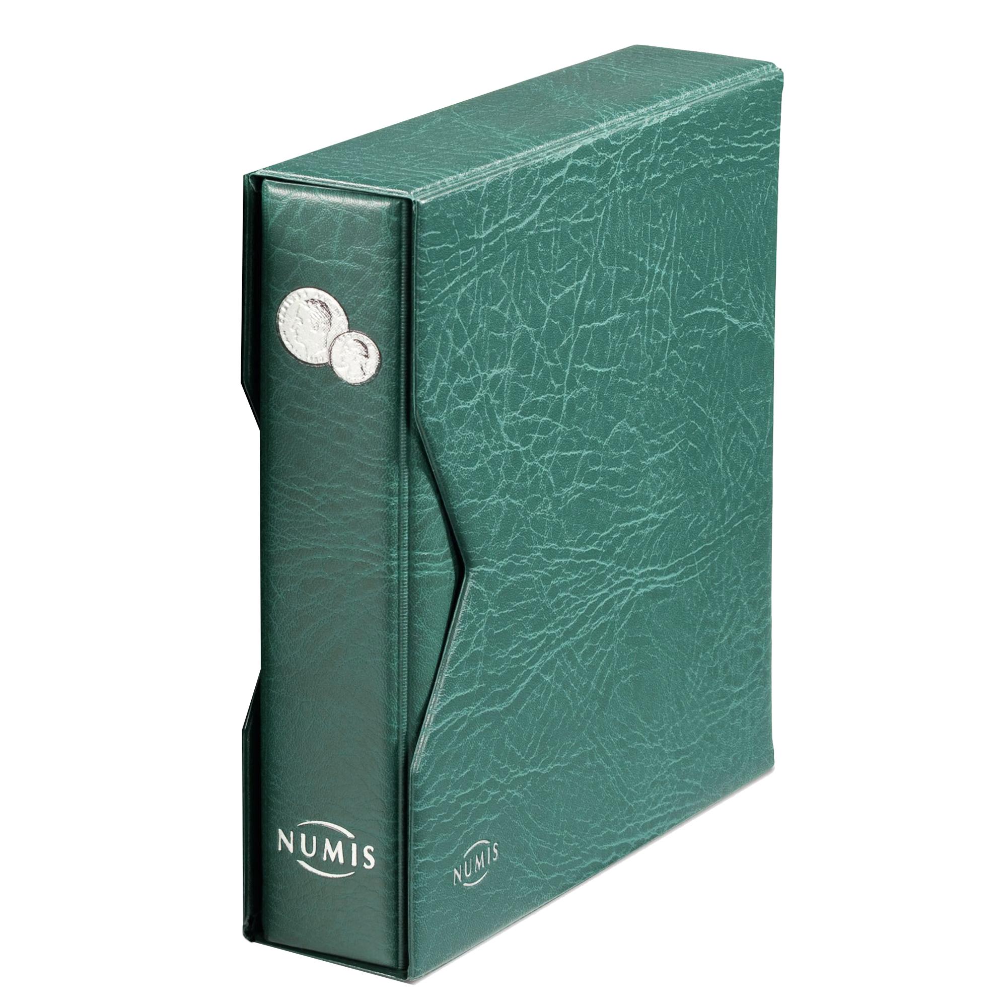 Numis Coin Album and Slipcase - Green - includes 5 refills
