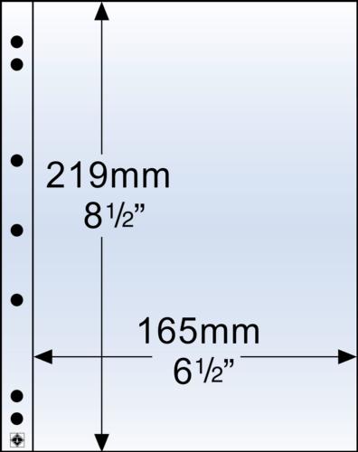 Numis 1C Pocket Refill Pages 165x219mm (1 Pocket) - Pack of 10