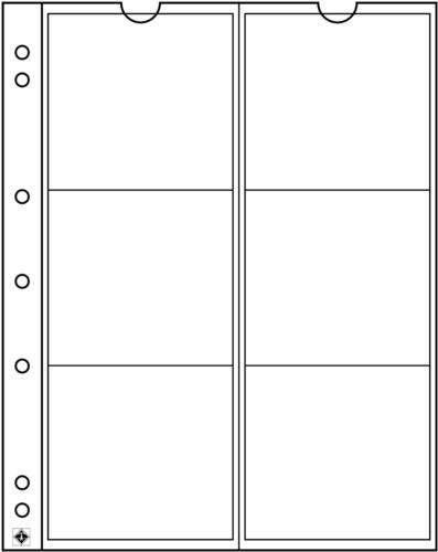 Numis Coin Pocket Refill Pages 6x55mm - Pack of 5
