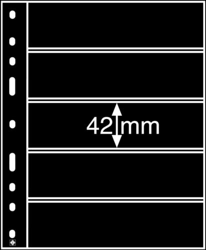 Compact Black Optima 5S Stamp Refills 180x42mm - 5 Pockets