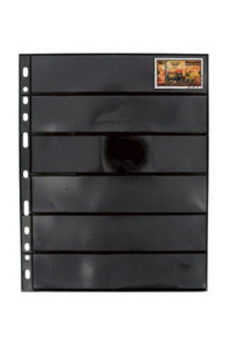 Compact Black Optima 6S Stamp Refills 180x35mm - 6 Pockets