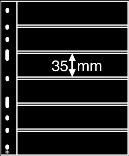 Compact Black Optima 6S Stamp Refills 180x35mm - 6 Pockets