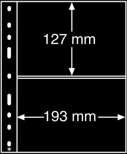 Compact Black Optima XL Pocket Refills 193x127mm (2 Pockets) - Pack of 10