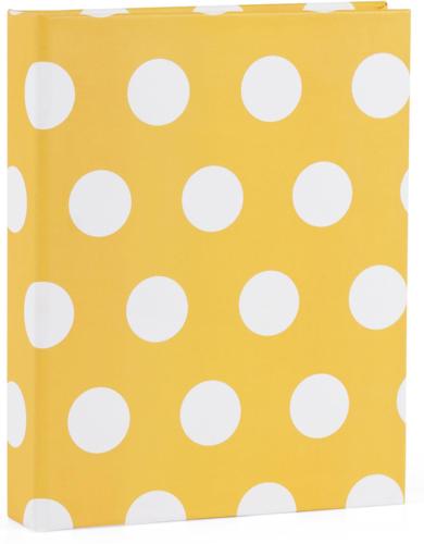 Amarillo Yellow with White Polka Dots Slip-In Photo Album - Holds 200 Landscape 6x4.5" Prints