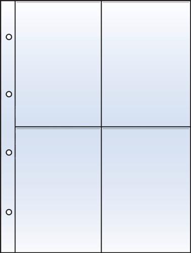 Polyester 116x150mm 4.5x5.5" (4 Pocket) Archival Refill Sheets - Pack of 10
