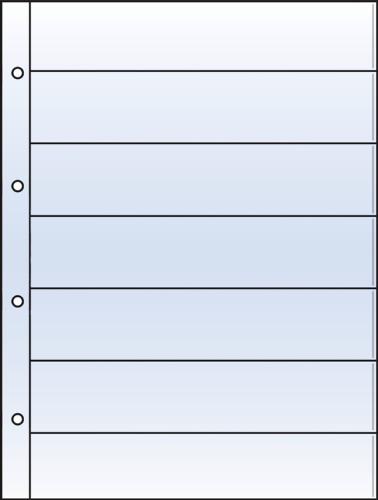 Polyester 42x230mm (7 Pocket) Side-Loading Archival Refill Sheets for 35mm Films and Negatives - Pack of 10