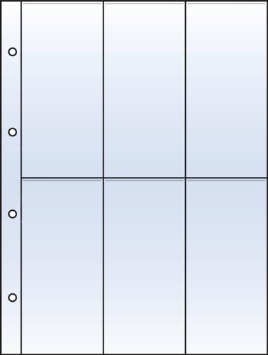 Polyester 75x140mm 3x5.5" (6 Pocket) Top-Loading Archival Refill Sheets - Pack of 10