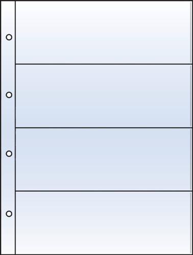 Polyester 75x230mm (4 Pocket) Side-Loading Archival Refill Sheets for Film Strips - Pack of 10