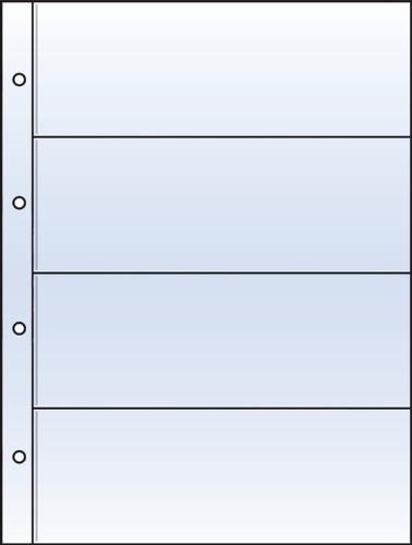 Polyester 76x230mm (4 Pocket) Secure Side-Loading Archival Refill Sheets for Film Strips - Pack of 10