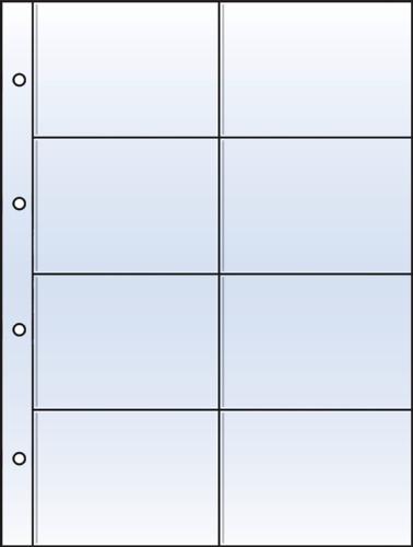 Polyester 76x113mm 3x4" (8 Pocket) Side-Loading Archival Refill Sheets - Pack of 10