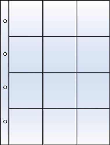 Polyester 76x76mm 3x2.5" (12 Pocket) Side-Loading Archival Refill Sheets - Pack of 10