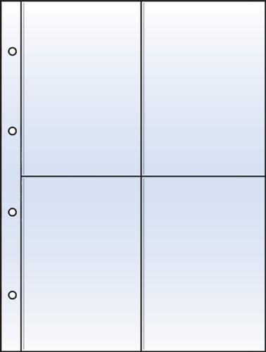 Polyester 151x113mm 6x4" (4 Pocket) Side-Loading Archival Refill Sheets - Pack of 10