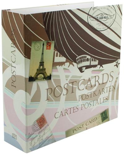 Large Retro Postcard Slip-in Album - Holds up to 600 Postcards, 6x4.5" 150x115mm