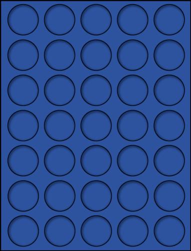 Premium Blue Velvet Coin Tray for Premium Coin Box - 35 spaces up to 26mm diameter