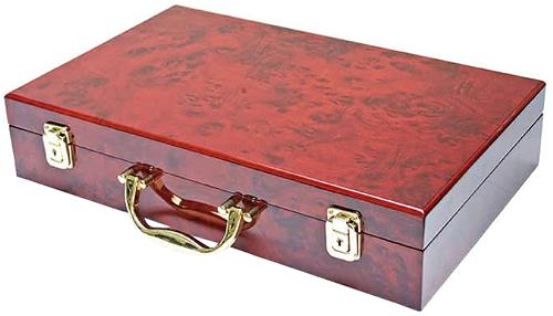 Premium High-Gloss Wooden Coin Case with Handle