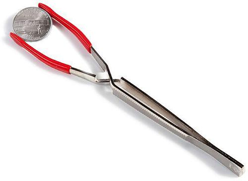 Professional Coin Tweezers - Plastic-Coated 16cm Tongs