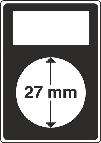 Quickslab Coin Capsules with Labelling Window - 27mm