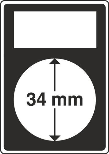 Quickslab Coin Capsules with Labelling Window - 34mm