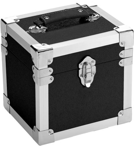 7" Vinyl Record Storage Case - Black with Aluminium Trim