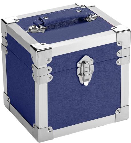 7" Vinyl Record Storage Case - Blue with Aluminium Trim